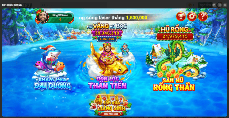 Giao diện sống đồng Game Tỷ Phú Đại Dương tại FEBET